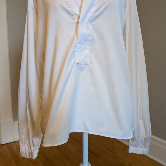 Polo by Ralph Lauren White Dress Shirt Blouson Sleeve Office Quiet Luxury 10 - Picture 7 of 9